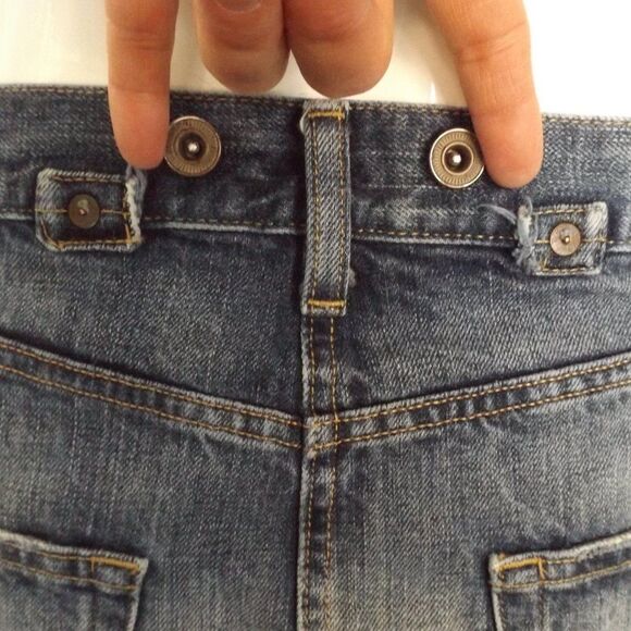 RALPH LAUREN POLO Skirt, 30, Denim Mini, Pockets, Distressed, Cutoff, Zipper fly - Picture 4 of 11